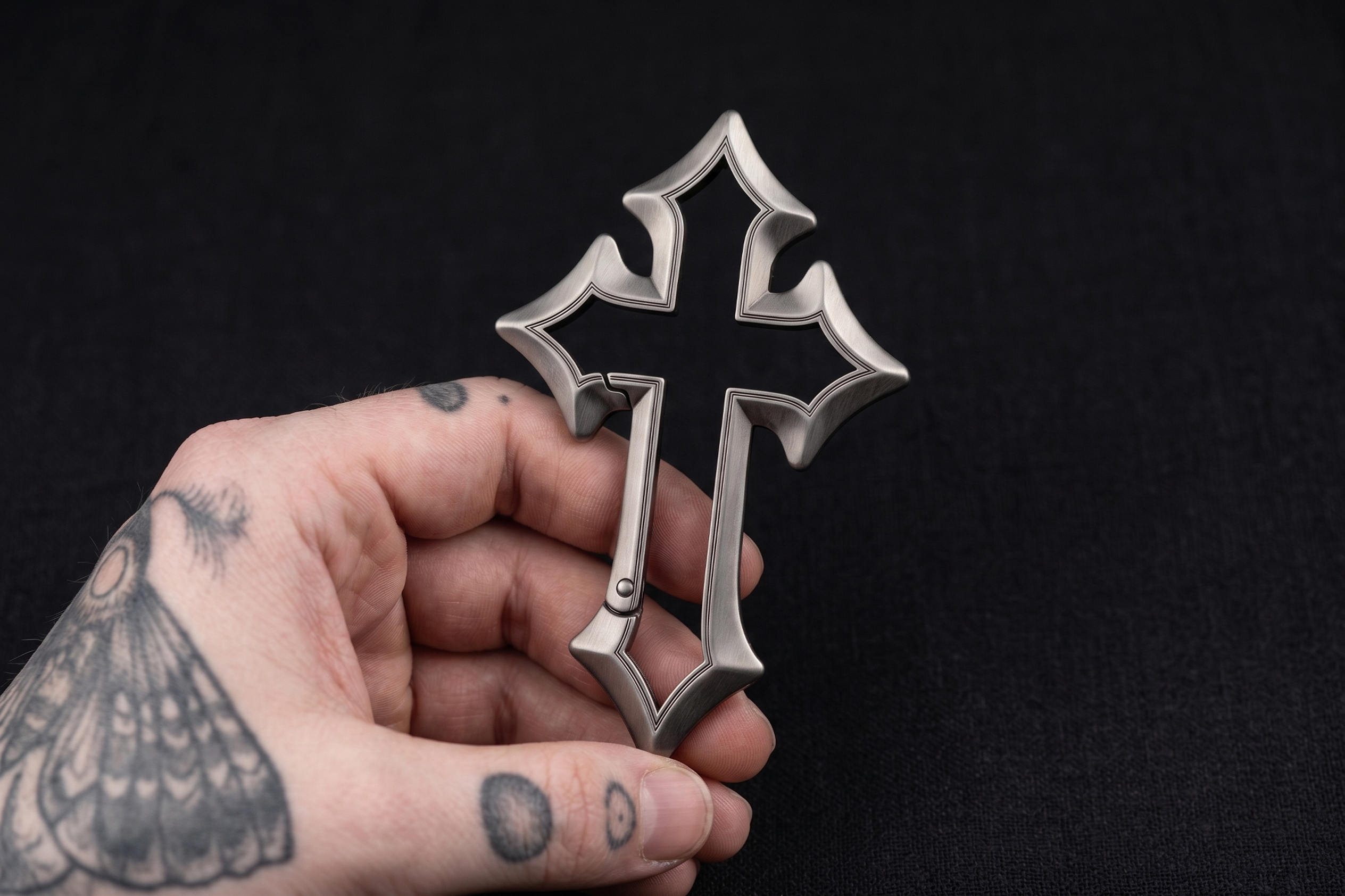 Gothic Cross Carabiner Keychain