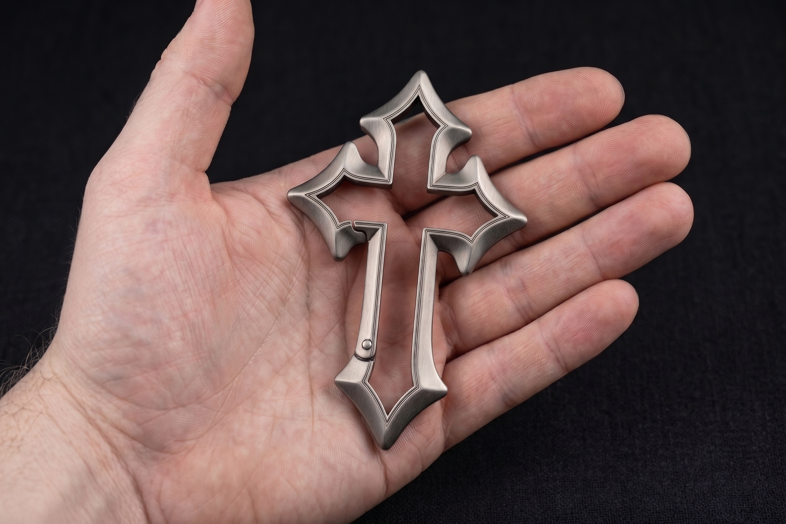 Gothic Cross Carabiner Keychain