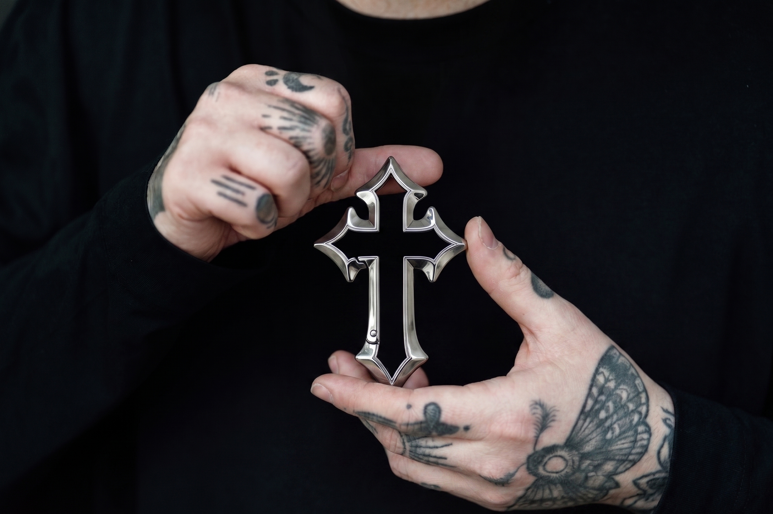 Gothic Cross Carabiner Keychain