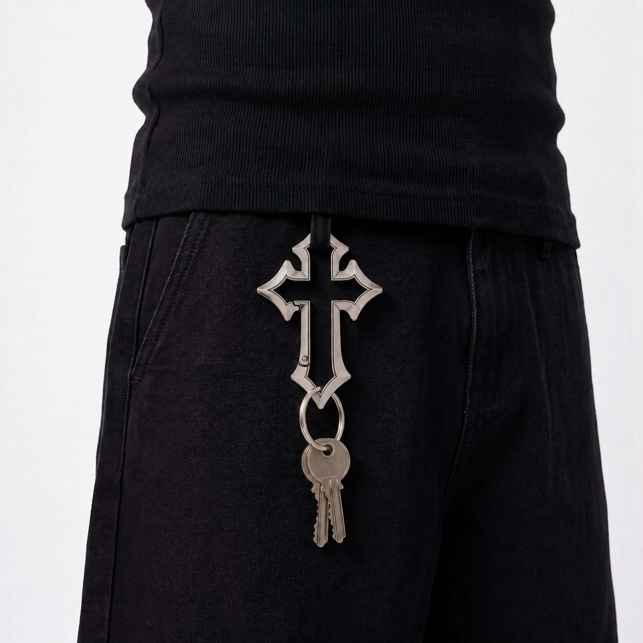Gothic Cross Carabiner Keychain