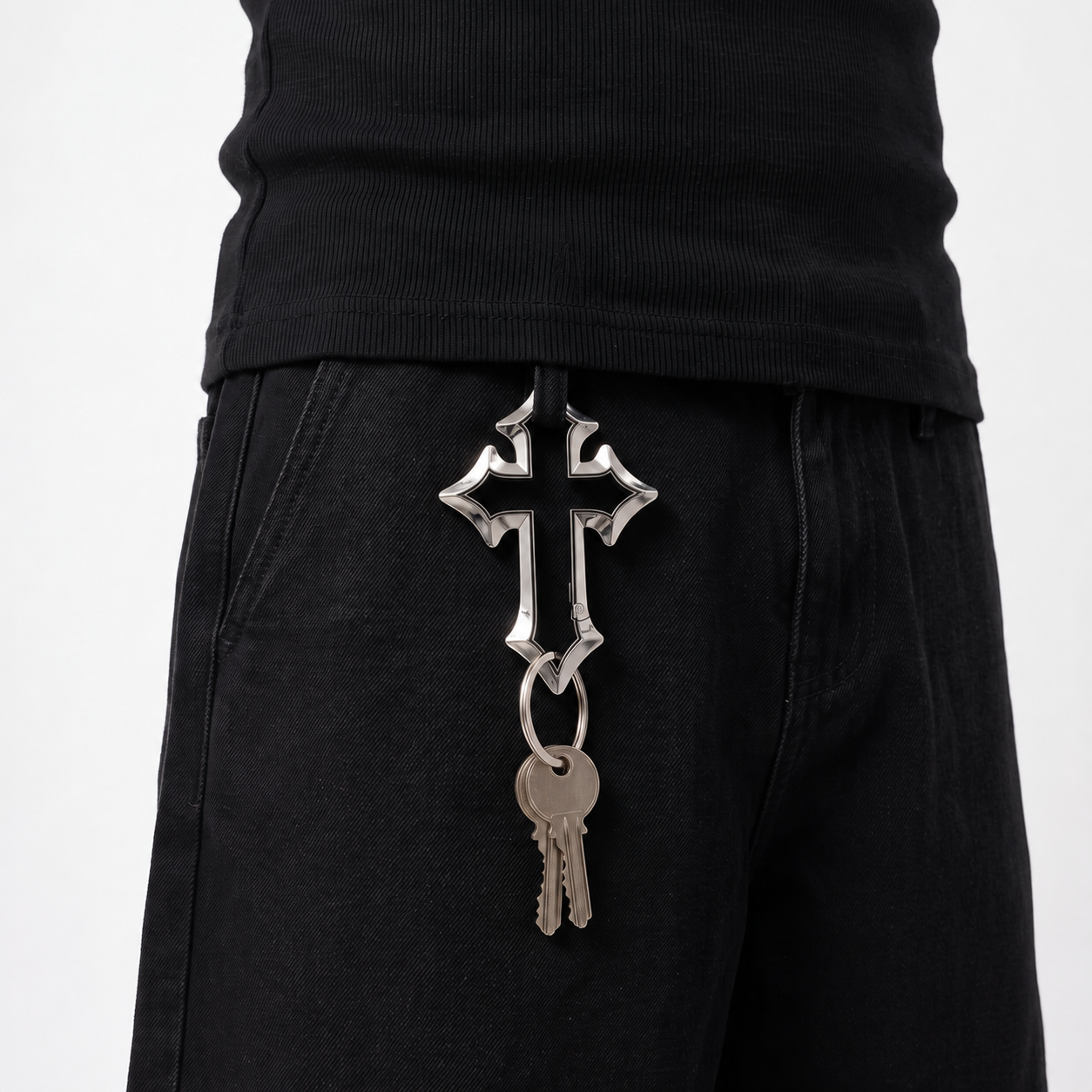 Gothic Cross Carabiner Keychain