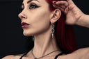 Double Drop Spiked Earrings in Stainless Steel