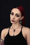 Spiked Star Drop Hoop Earrings in Stainless Steel