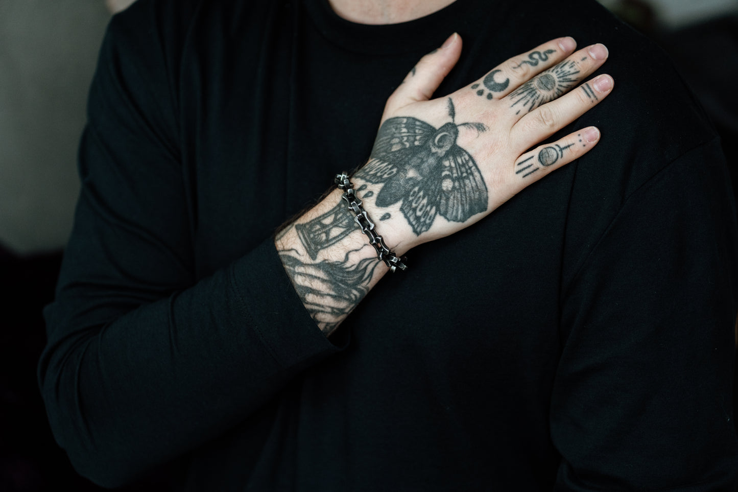 Chunky Industrial Stainless Steel Linked Bracelet