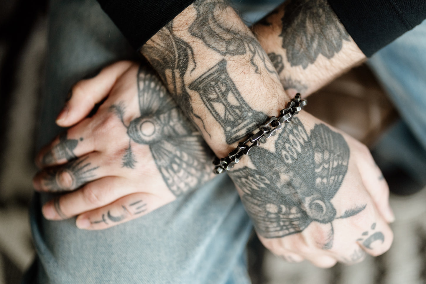 Chunky Industrial Stainless Steel Linked Bracelet
