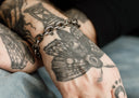 Industrial Chain Link Bracelet in Darkened Silver