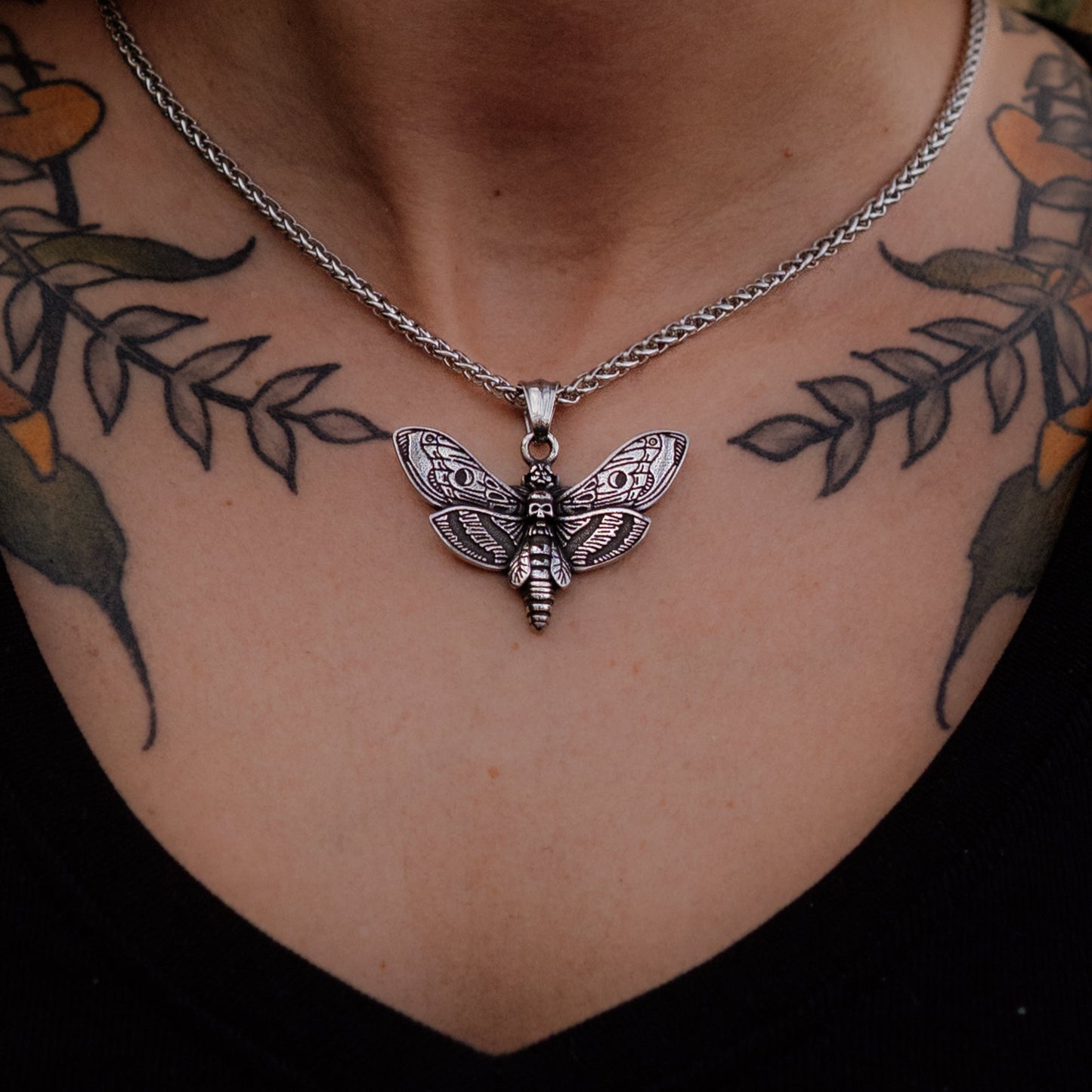 Death's-Head Hawk Moth Pendant Necklace