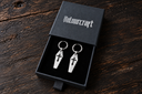 Gothic Coffin Cross Hoop Earrings in Stainless Steel