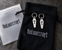 Gothic Coffin Cross Hoop Earrings in Stainless Steel