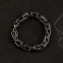 Dark Silver Industrial Double Link Chain Bracelet