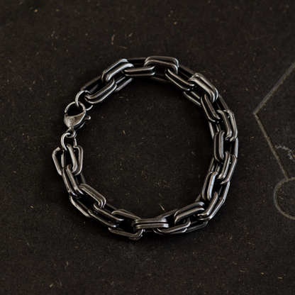 Double Link Steel Bracelet
