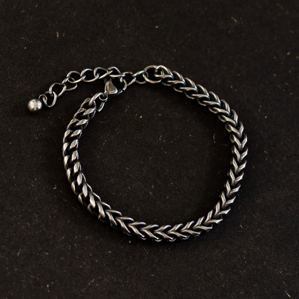 Dragon Scale Bracelet in Oxidised Stainless Steel