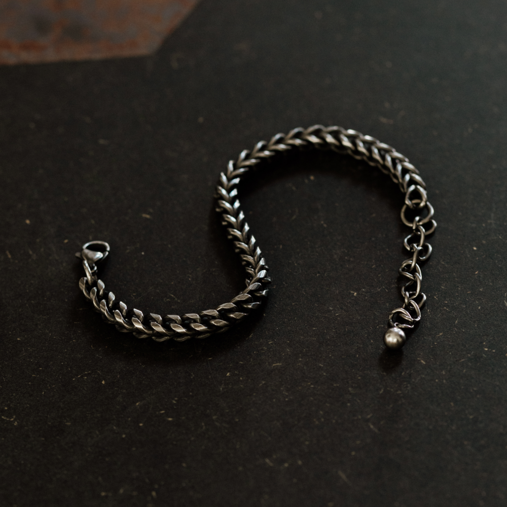 Dragon Scale Bracelet in Oxidised Stainless Steel