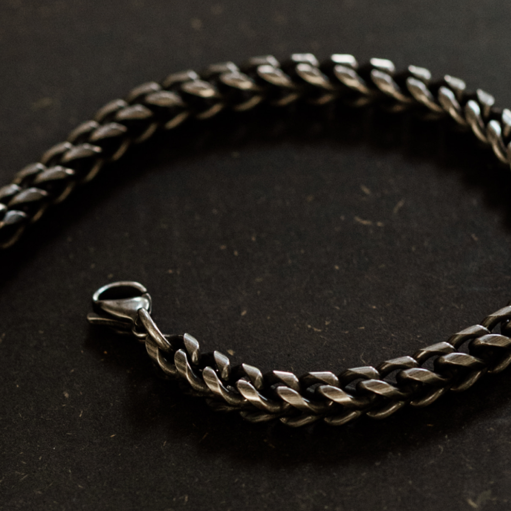 Dragon Scale Bracelet in Oxidised Stainless Steel