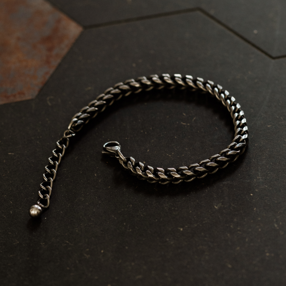 Dragon Scale Bracelet in Oxidised Stainless Steel