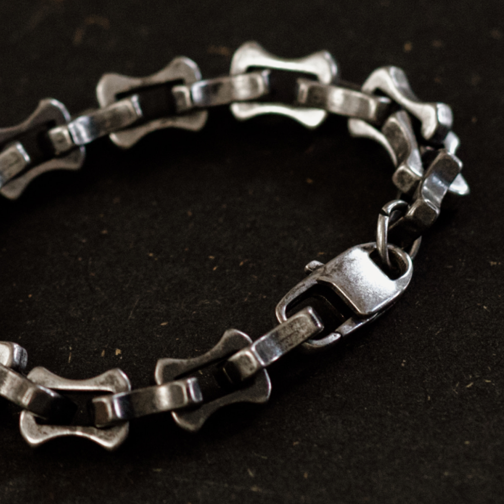 Chunky Industrial Stainless Steel Linked Bracelet