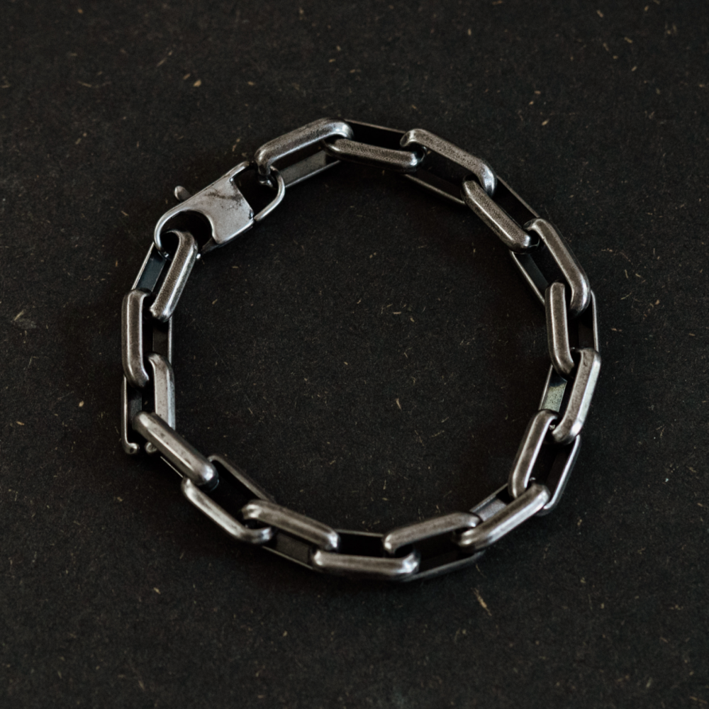 Chunky Industrial Stainless Steel Linked Bracelet