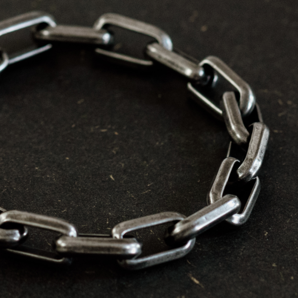 Chunky Industrial Stainless Steel Linked Bracelet