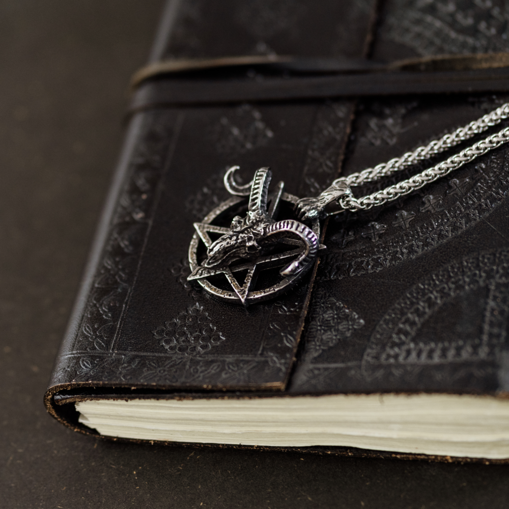 Ram Skull and Pentagram Necklace with Zombie Clasp in Various Styles
