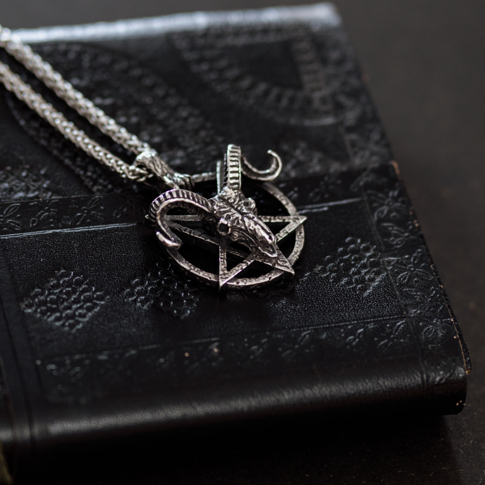 Ram Skull and Pentagram Necklace with Zombie Clasp in Various Styles