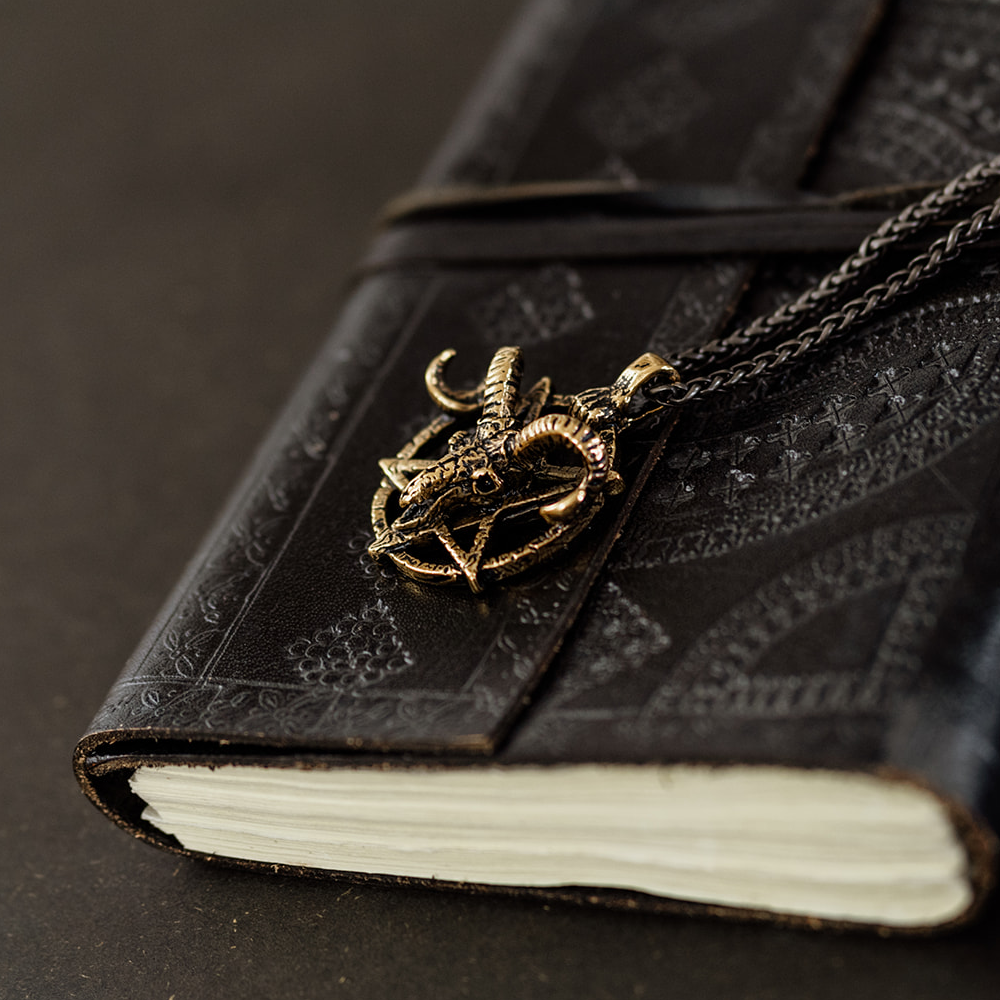 Ram Skull and Pentagram Necklace with Zombie Clasp in Various Styles
