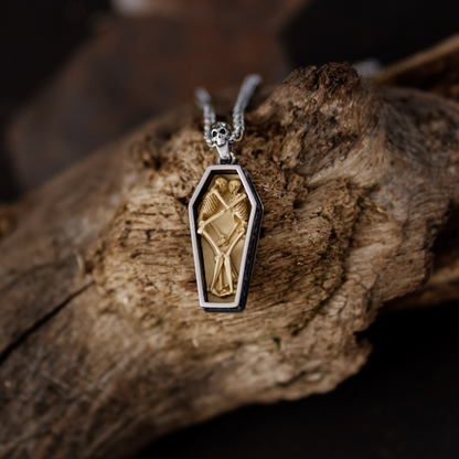 Coffin Lovers Skeleton Pendant Necklace